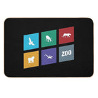 Minimalist Animals Board Game  Non-Slip Bath Mat