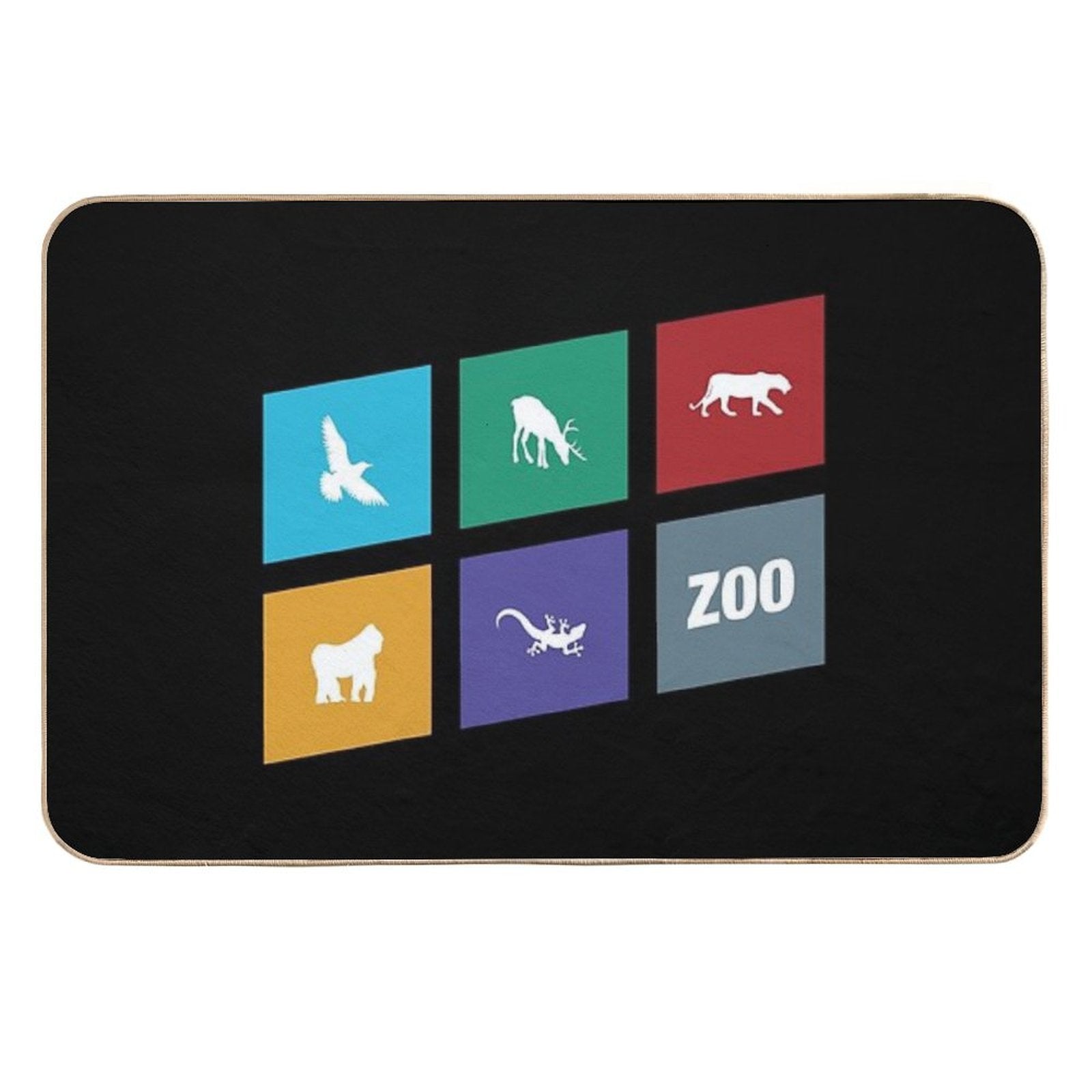 Minimalist Animals Board Game  Non-Slip Bath Mat