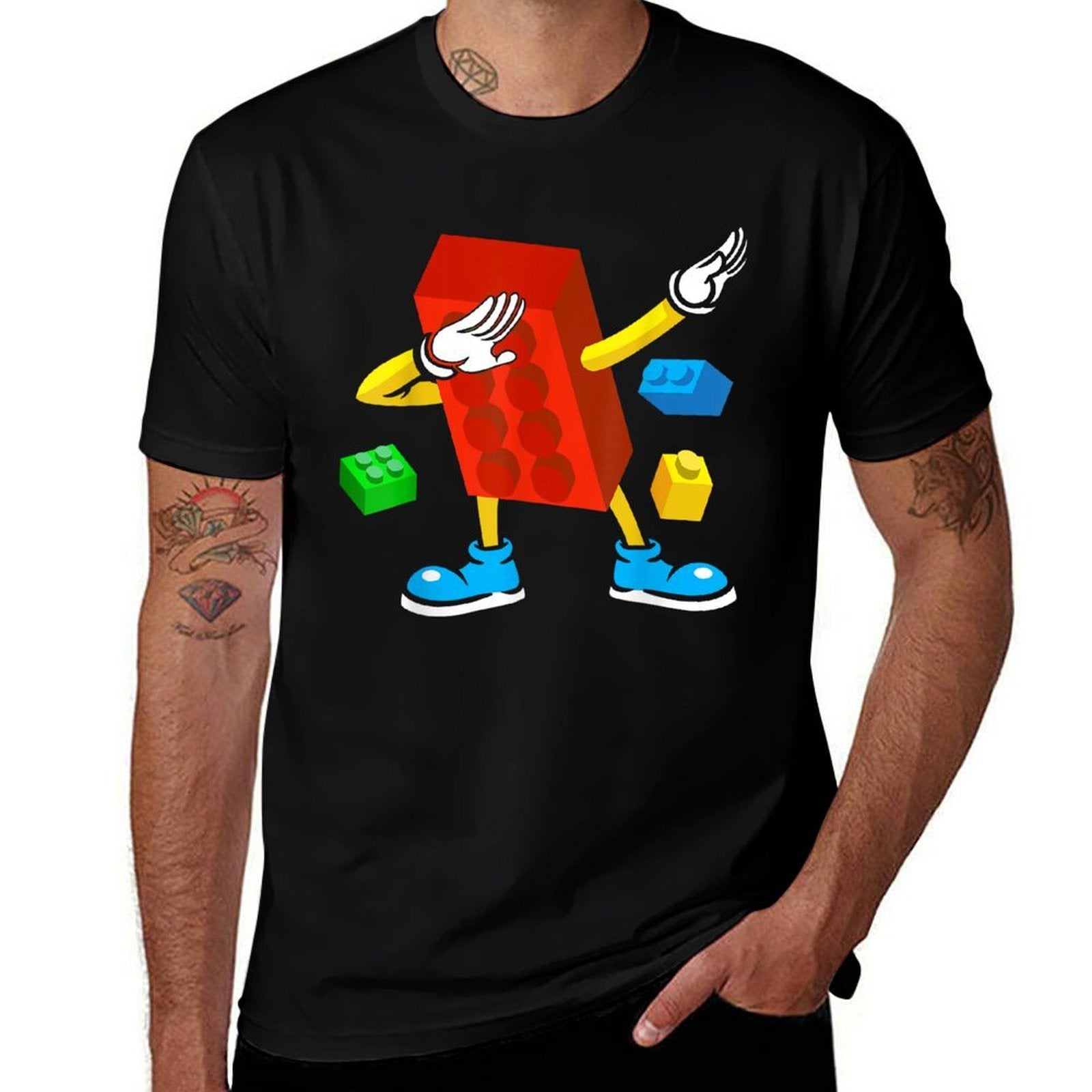 Kids Dabbing Master Builder Funny Building Blocks Brick Boys  Soft T-Shirt