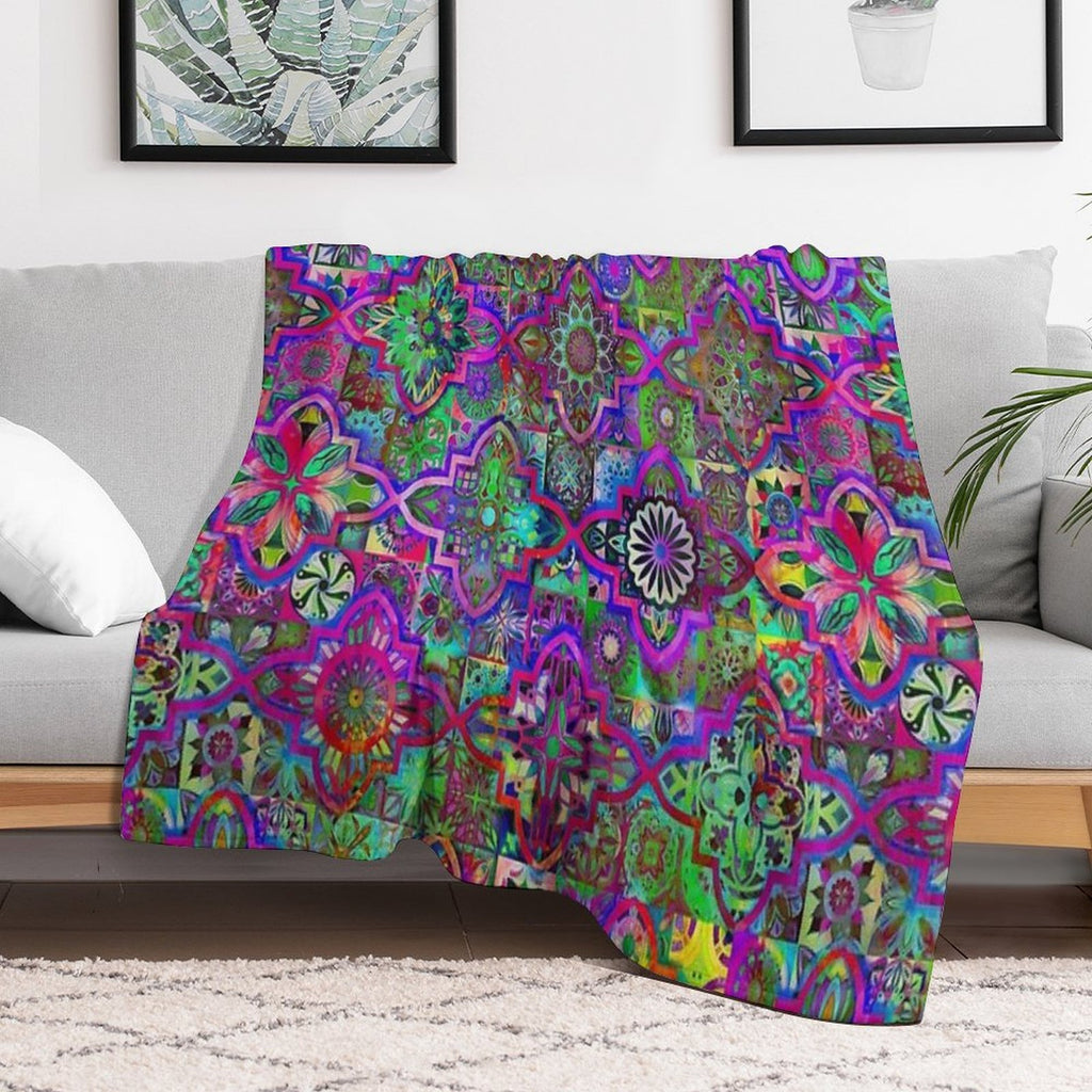 Bohemian Hippie Boho Tie Dye Design Quick-dry Throw Blanket
