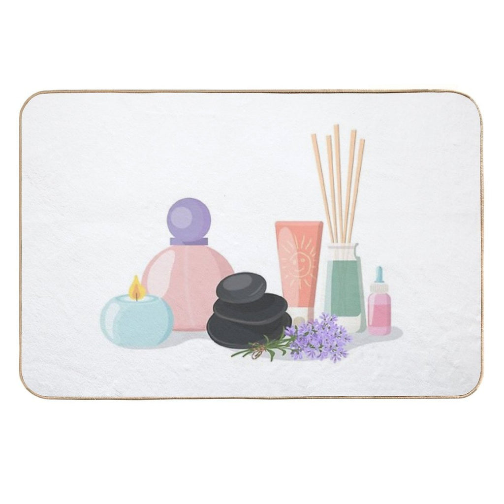 Wellness And Spa Still Life Concept, Vector Illustration  Eco-Friendly Bath Mat