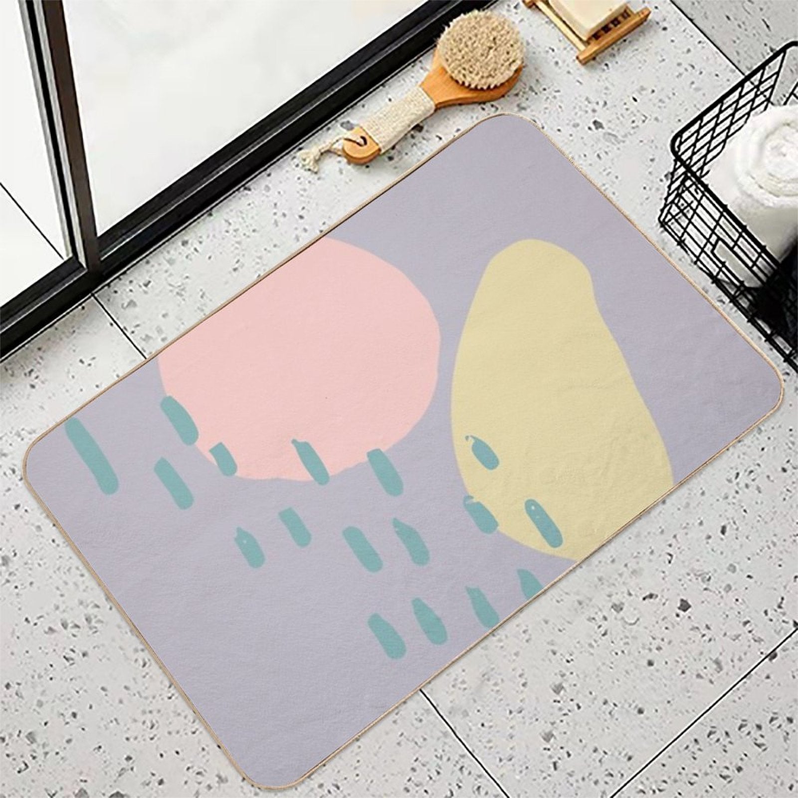 Pastel Soft Shapes  Multi-Purpose Bath Mat