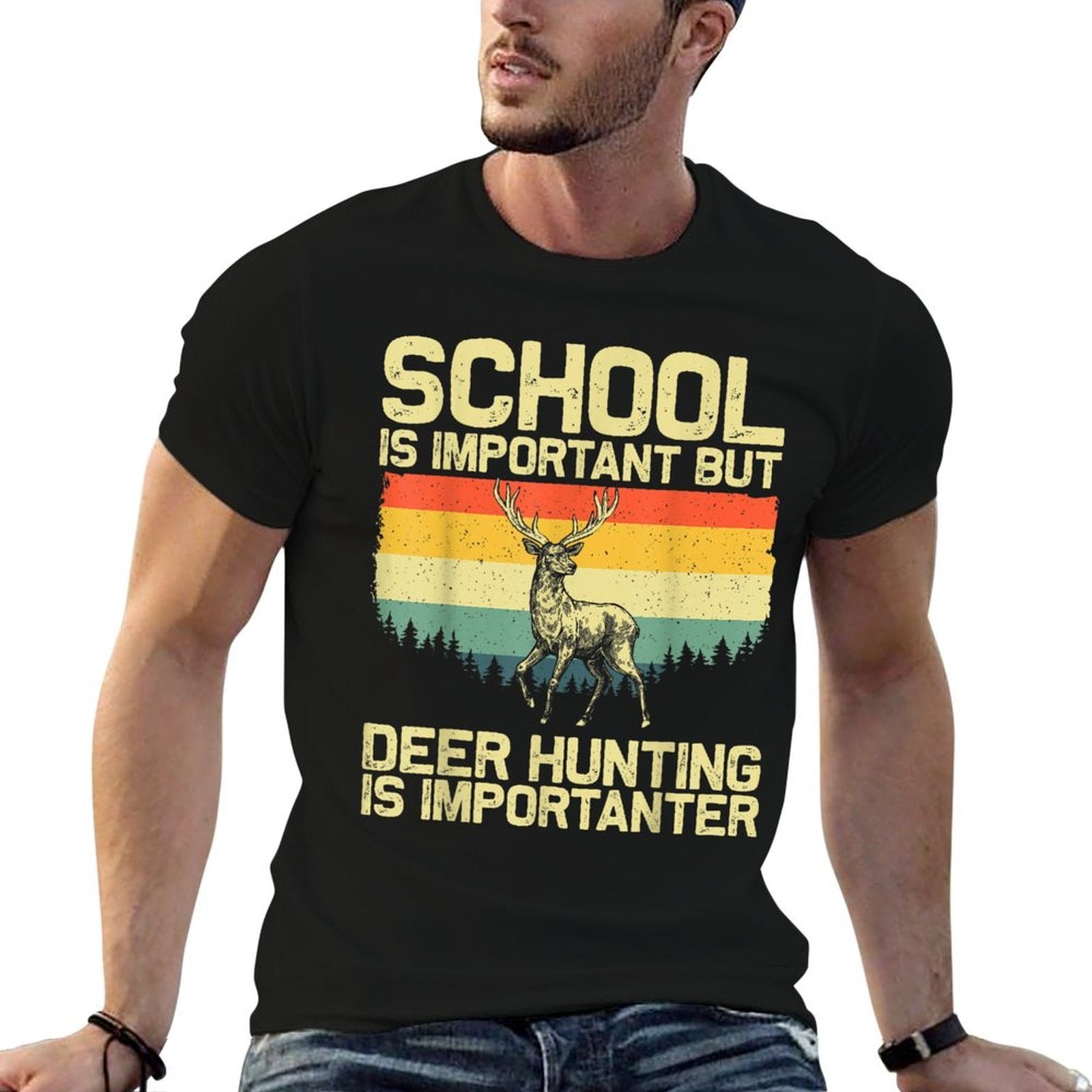 Deer Hunting Art For Kids Boys Wildlife Hunter Deer Hunting  Classic T-Shirt