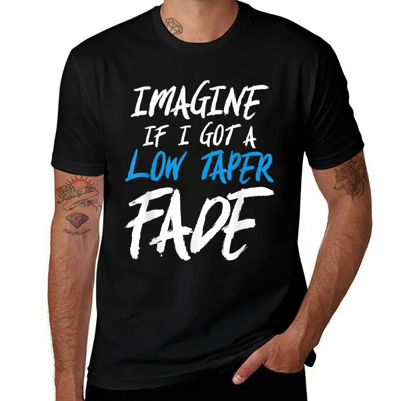 Imagine If I Got A Low Taper Fade - Funny Hairstyle Meme  Slim-fit Cut T-Shirt