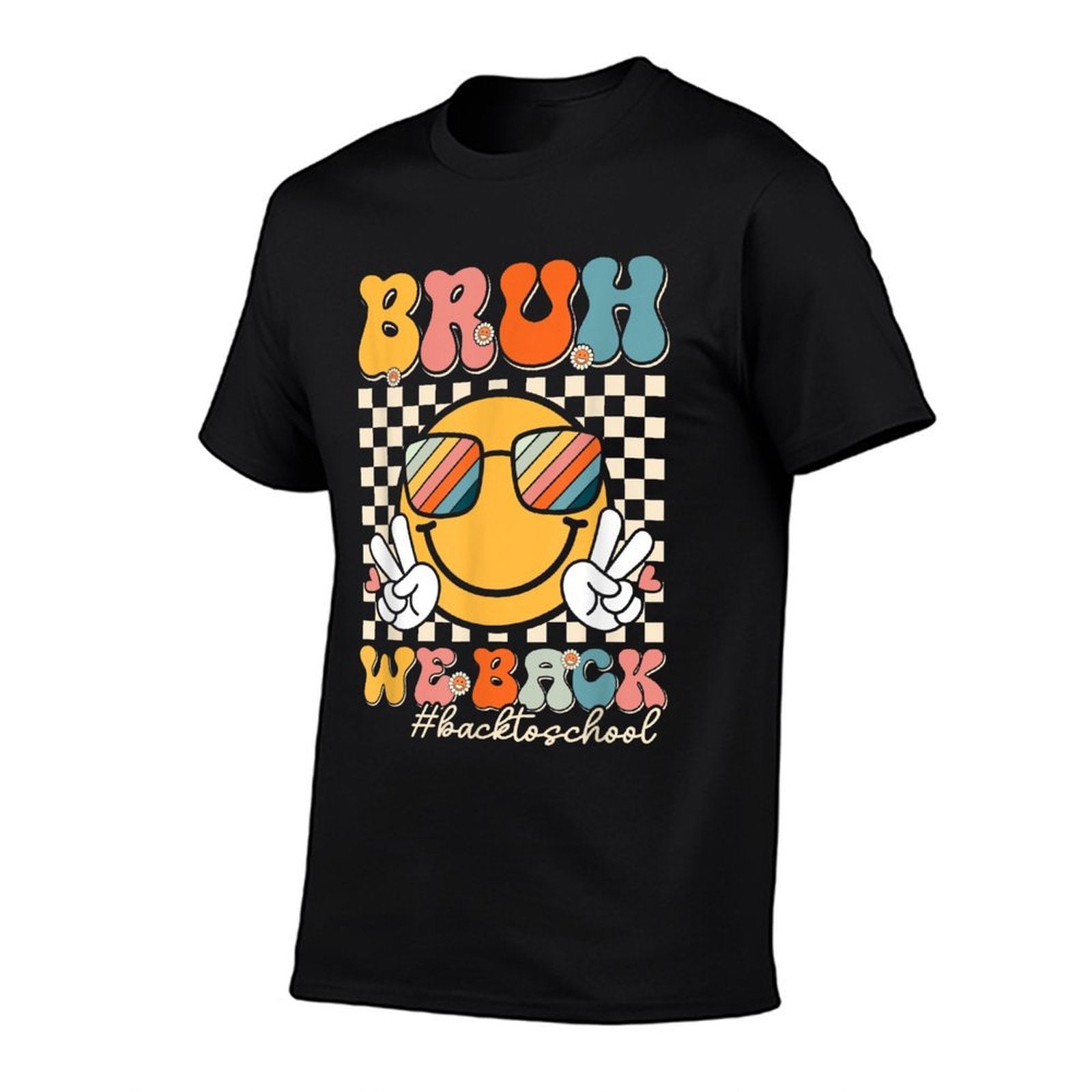 Groovy Bruh We Back To School Smile Face 1st Day of School  Breathable T-Shirt