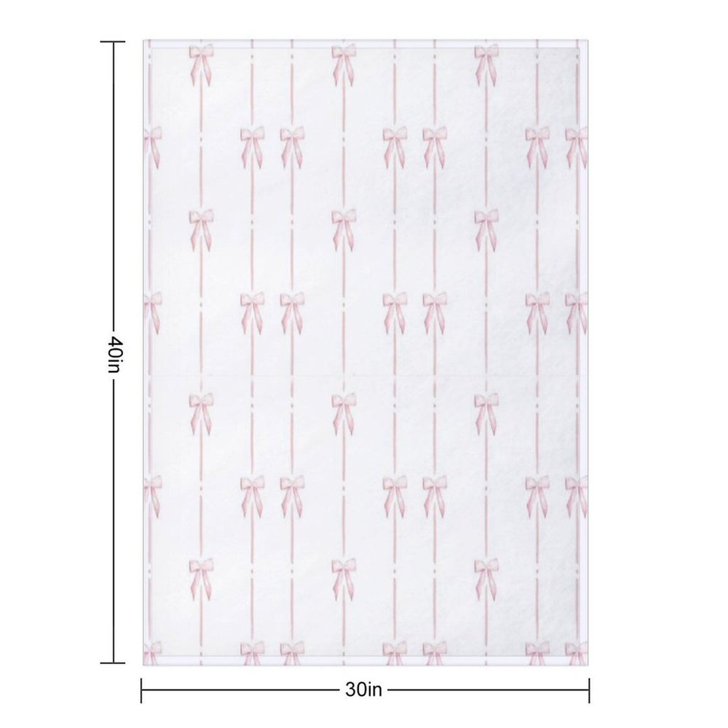 Pink Bow Ribbon Coquette Travel-friendly Throw Blanket