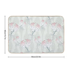 Bold Minimal Floral in Sage And Pink  Absorbent Bath Mat