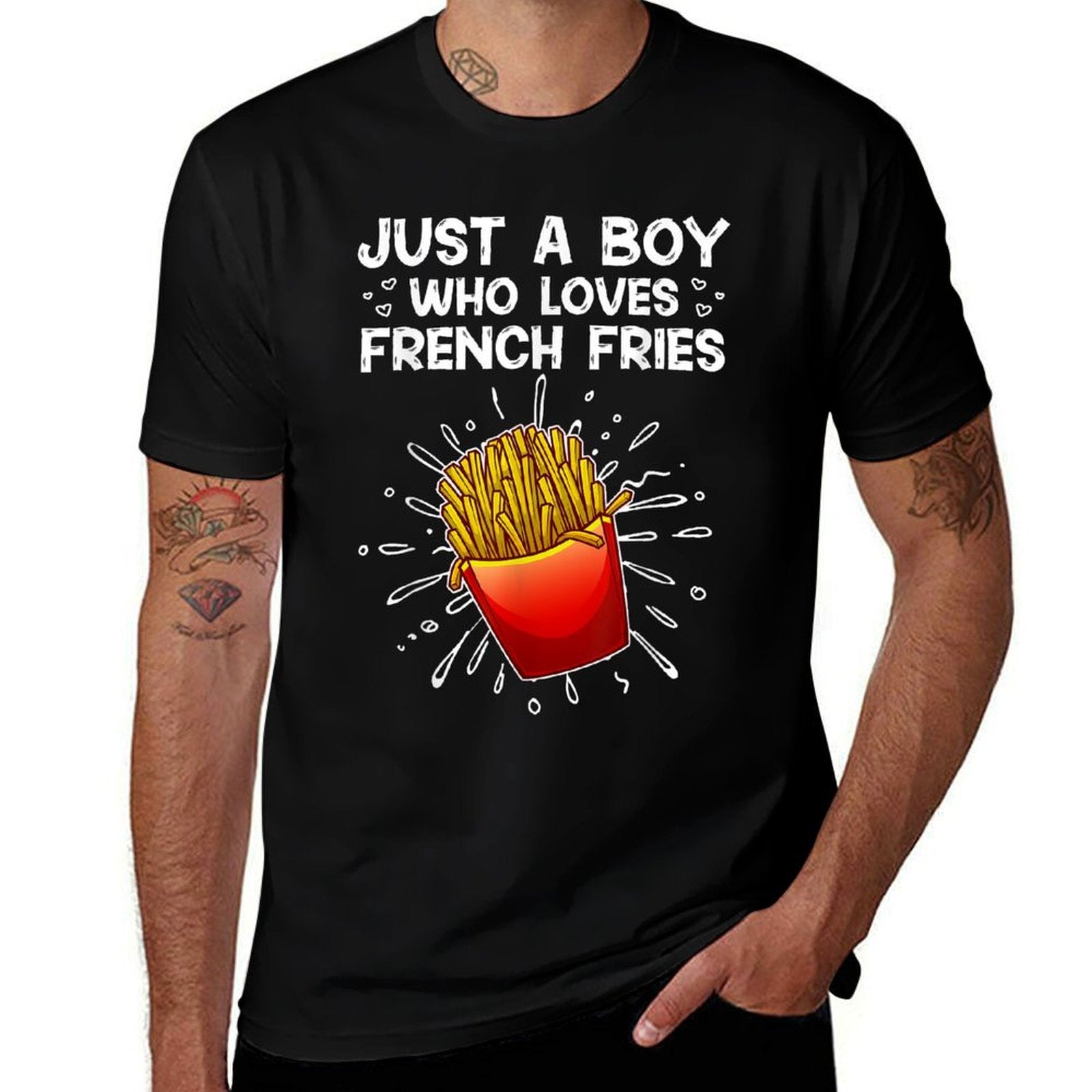 Cool French Fries For Boys Kids Sweet Potato Chef Fast Food  Vintage-inspired T-Shirt