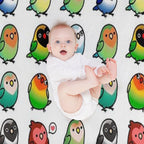 Chubby Lovebirds Comfort Throw Blanket