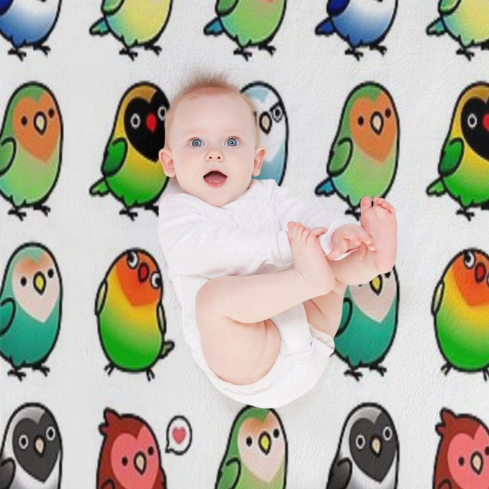 Chubby Lovebirds Comfort Throw Blanket