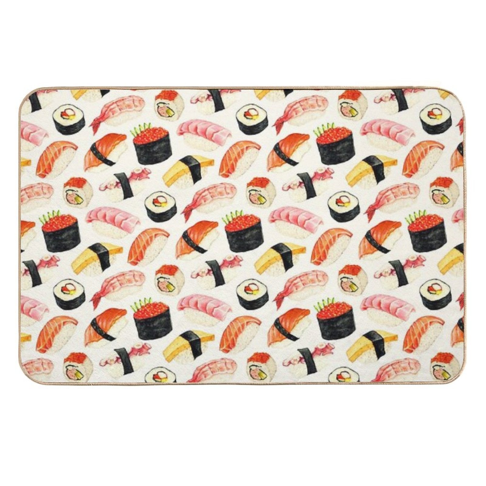 Sushi Pattern - White  Pet-Safe Bath Mat