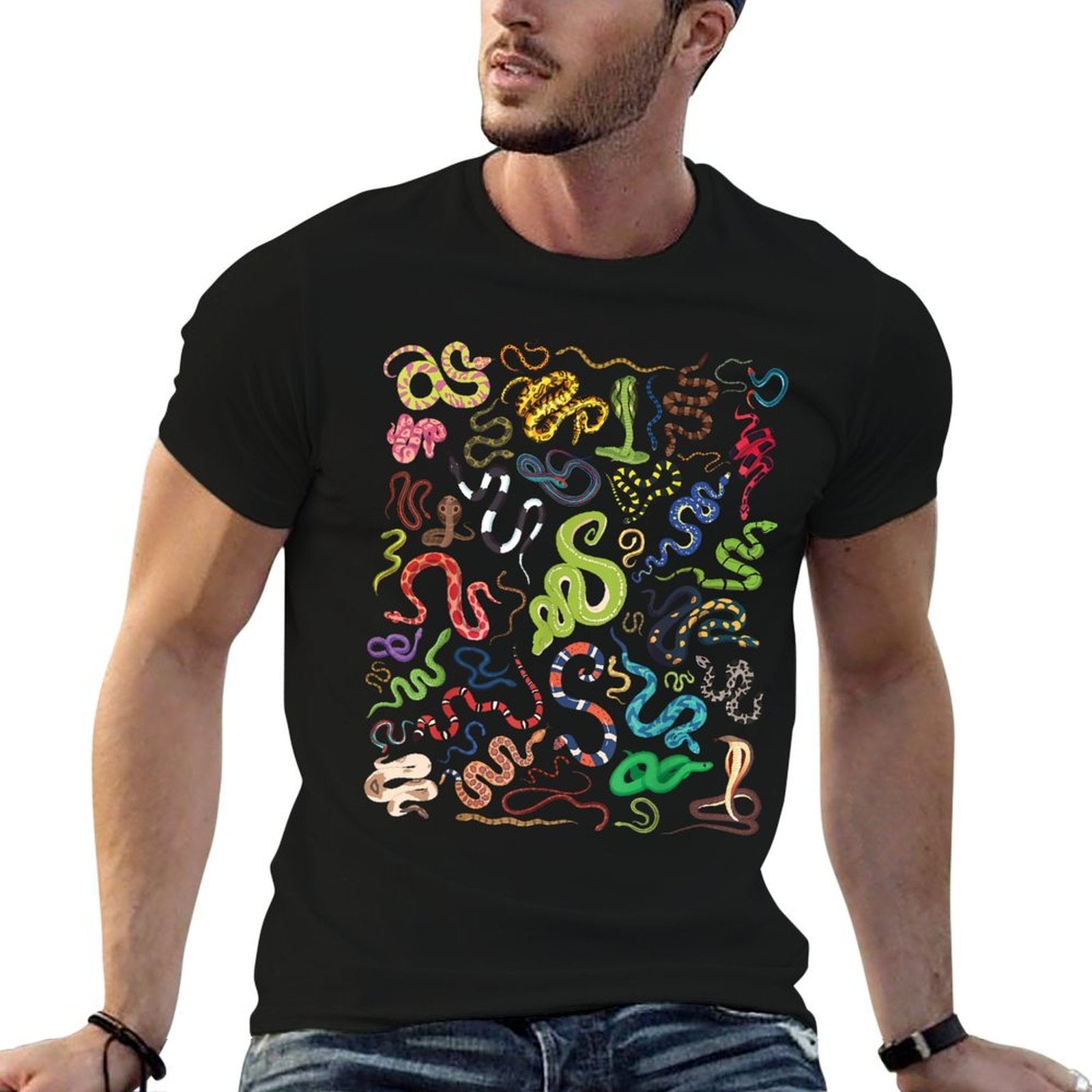 Types Of Snakes Educational Herpetologist Kids Boys Girls  Graphic-printed T-Shirt
