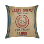 Vintage Burlap Like Flour Sack Soft High-Density Material Throw Pillow