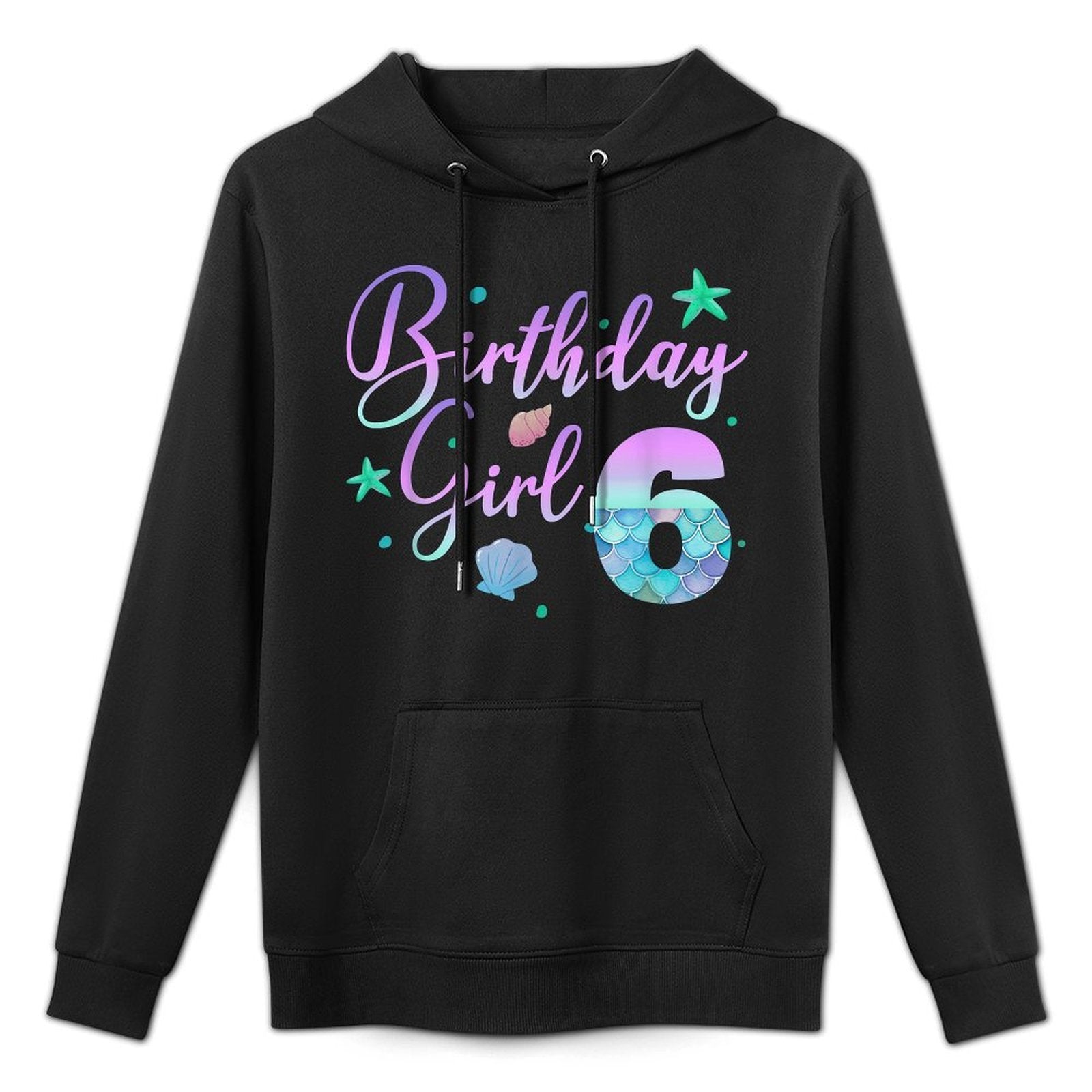 6 Year Old Birthday Mermaid 6th Birthday Daughter Girl Easy Care Hoodie