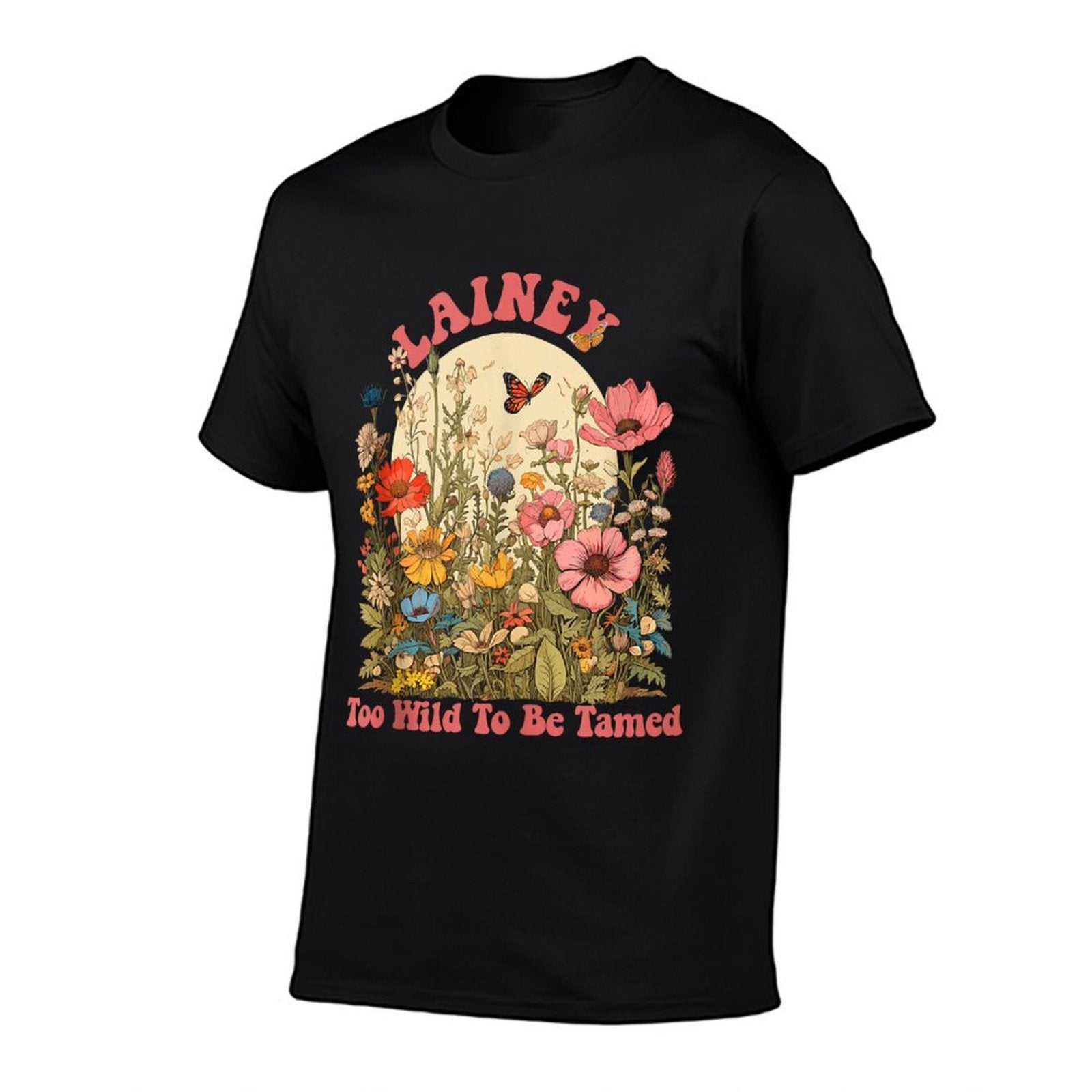 LAINEY Name Cute Retro Girls Wildflower LAINEY Name  Cotton T-Shirt