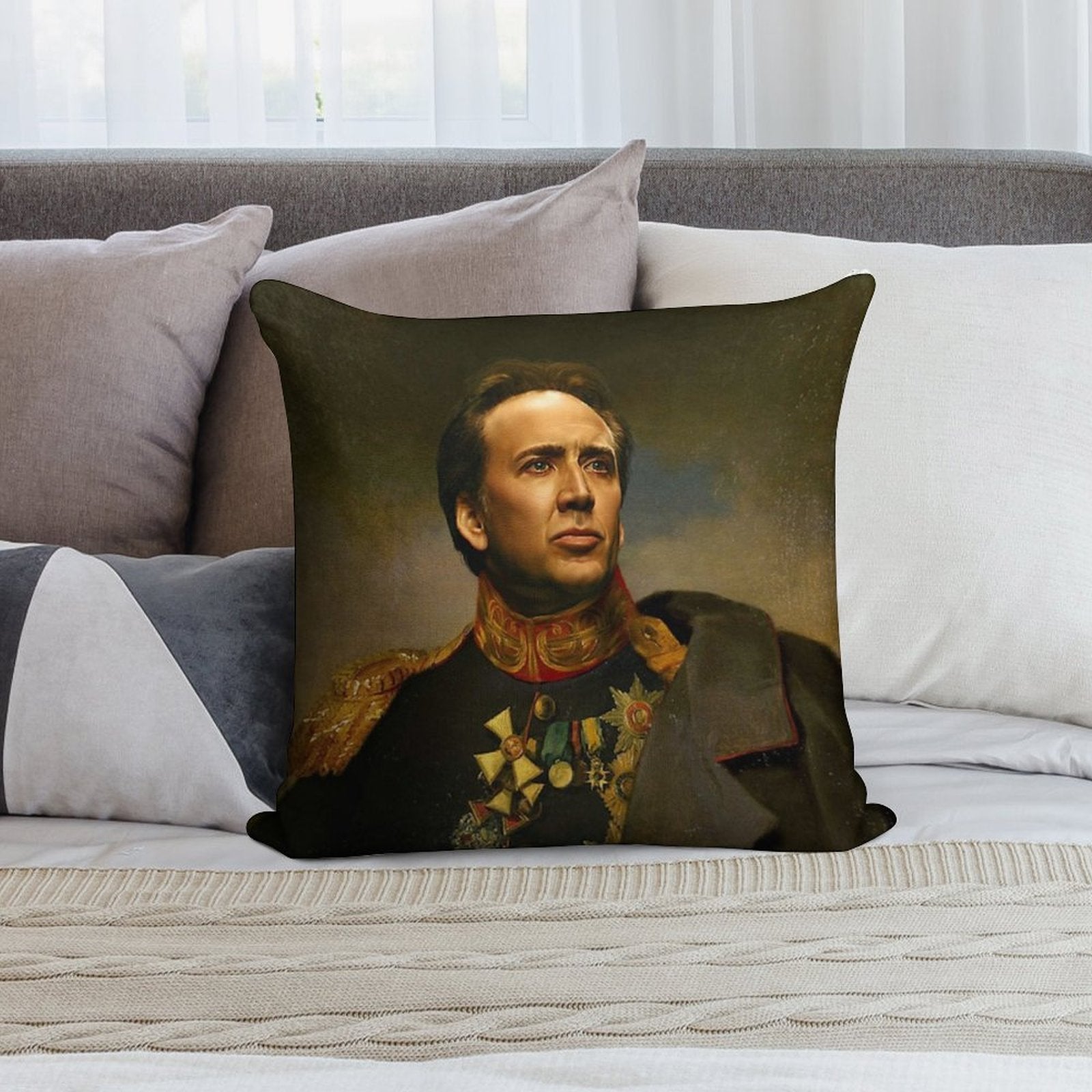 Nicolas Cage Soft Short Plush Fabric Throw Pillow
