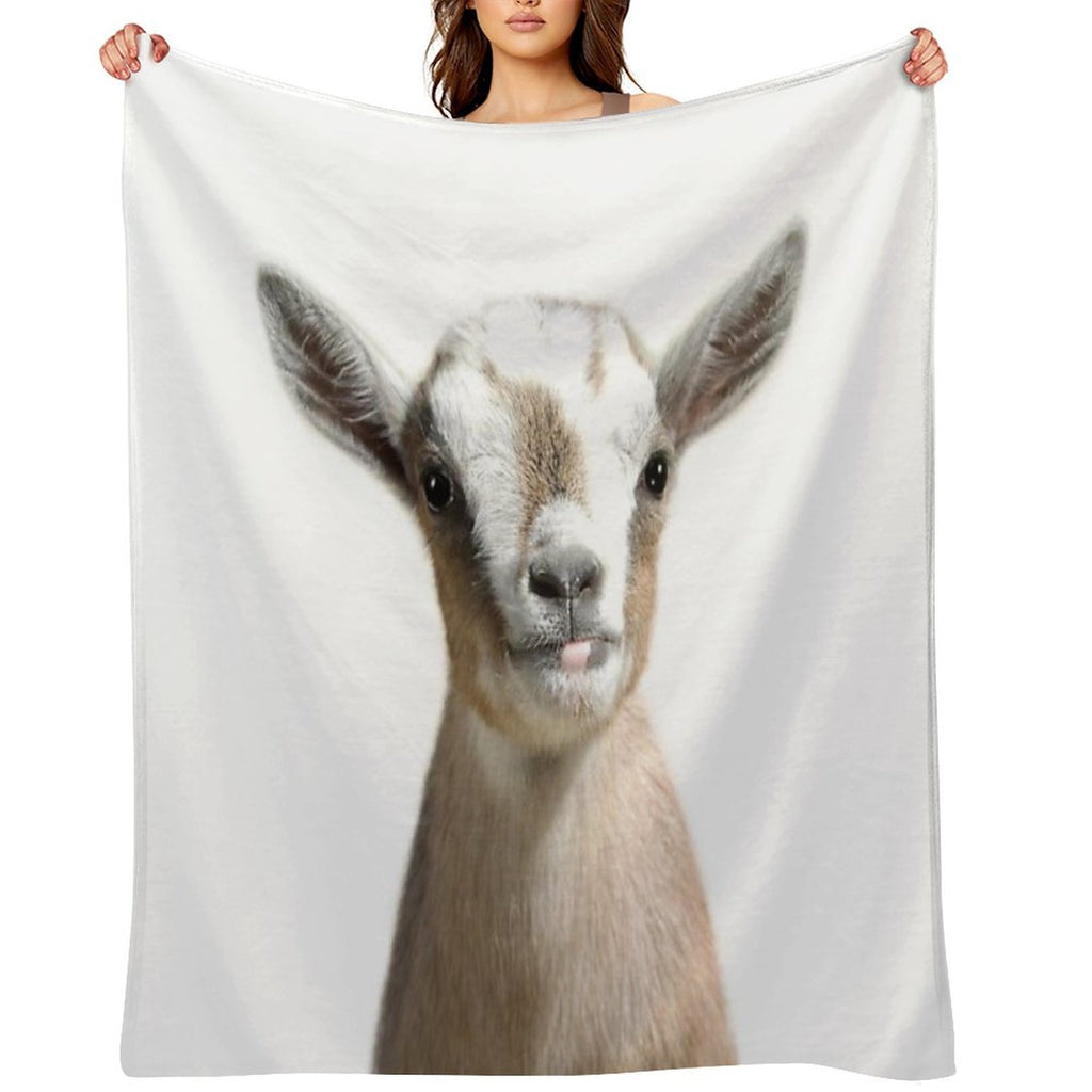 Little Goat, Animal, Cute Animal Wrinkle-free Throw Blanket