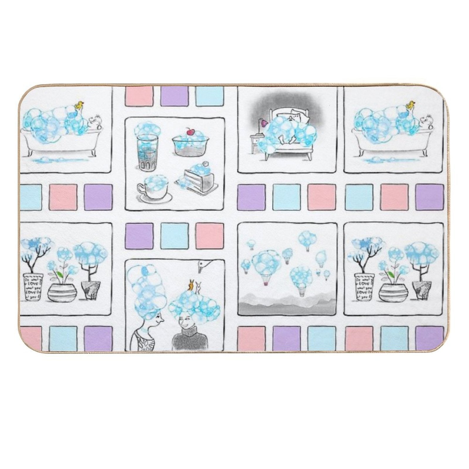 Bubble Bath And Duck  Multi-Purpose Bath Mat