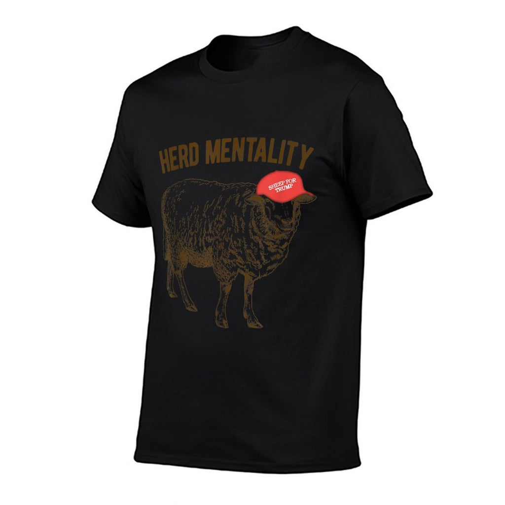 Herd Mentality Sheep for Trump Quote Saying Red Cap Meme  Heathered Texture T-Shirt