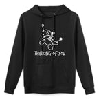 Womens Thinking of You Funny Voodoo Doll Valentines Day Joke Breathable Fabric Hoodie