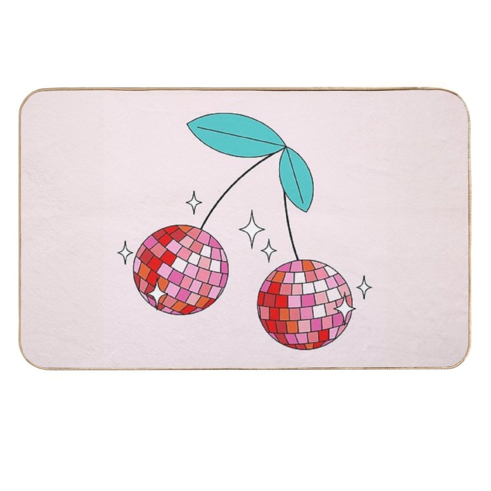Cherry Discoball  Easy To Clean Bath Mat