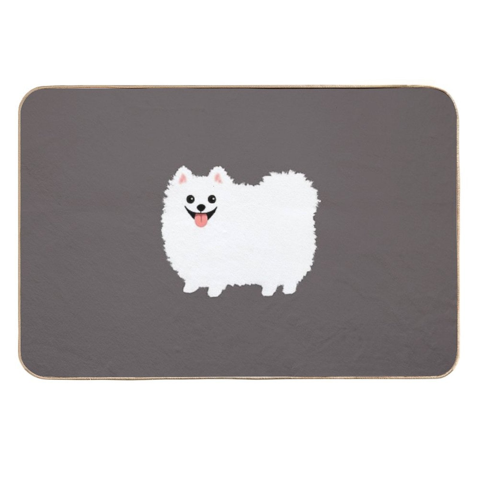 Fluffy White Pomeranian  Multi-Purpose Bath Mat