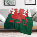 Old Classic Welsh Flag Wales Lightweight Throw Blanket