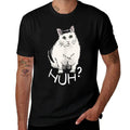 Funny Cat Huh Meme Internet Reaction Men Women Kids  Polyester Blend T-Shirt