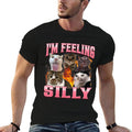 Funny Im Feeling Silly Humor Cute Cat Meme Bootleg Graphic  Wrinkle-resistant T-Shirt