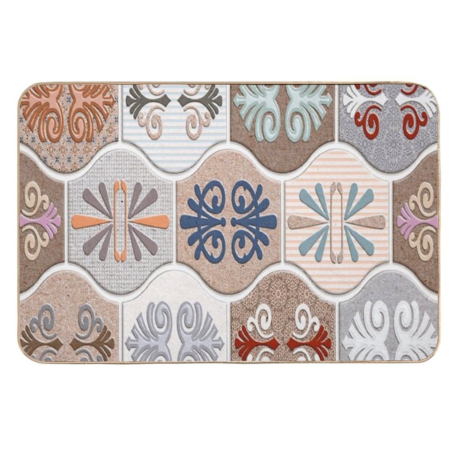 Wall Tils Elevation Design with Great Digital Art Work  Easy To Clean Bath Mat