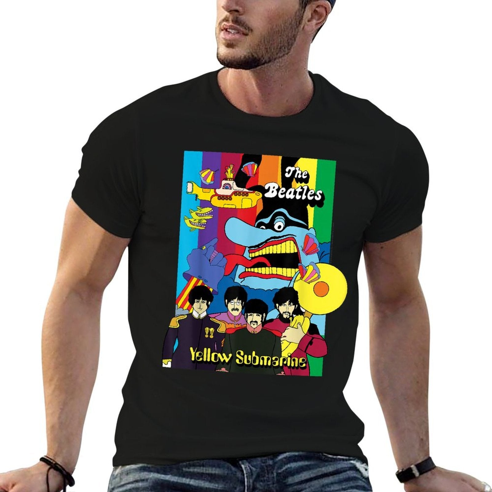 The Beatles - Collage Poster  Oversized Silhouette T-Shirt