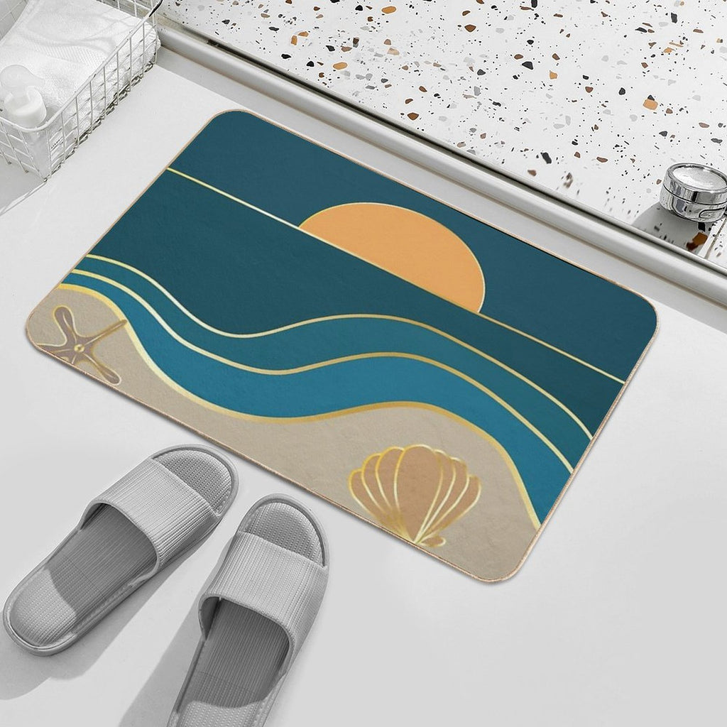 Beach Sunset Summer Vibes  Toxin-Free Bath Mat