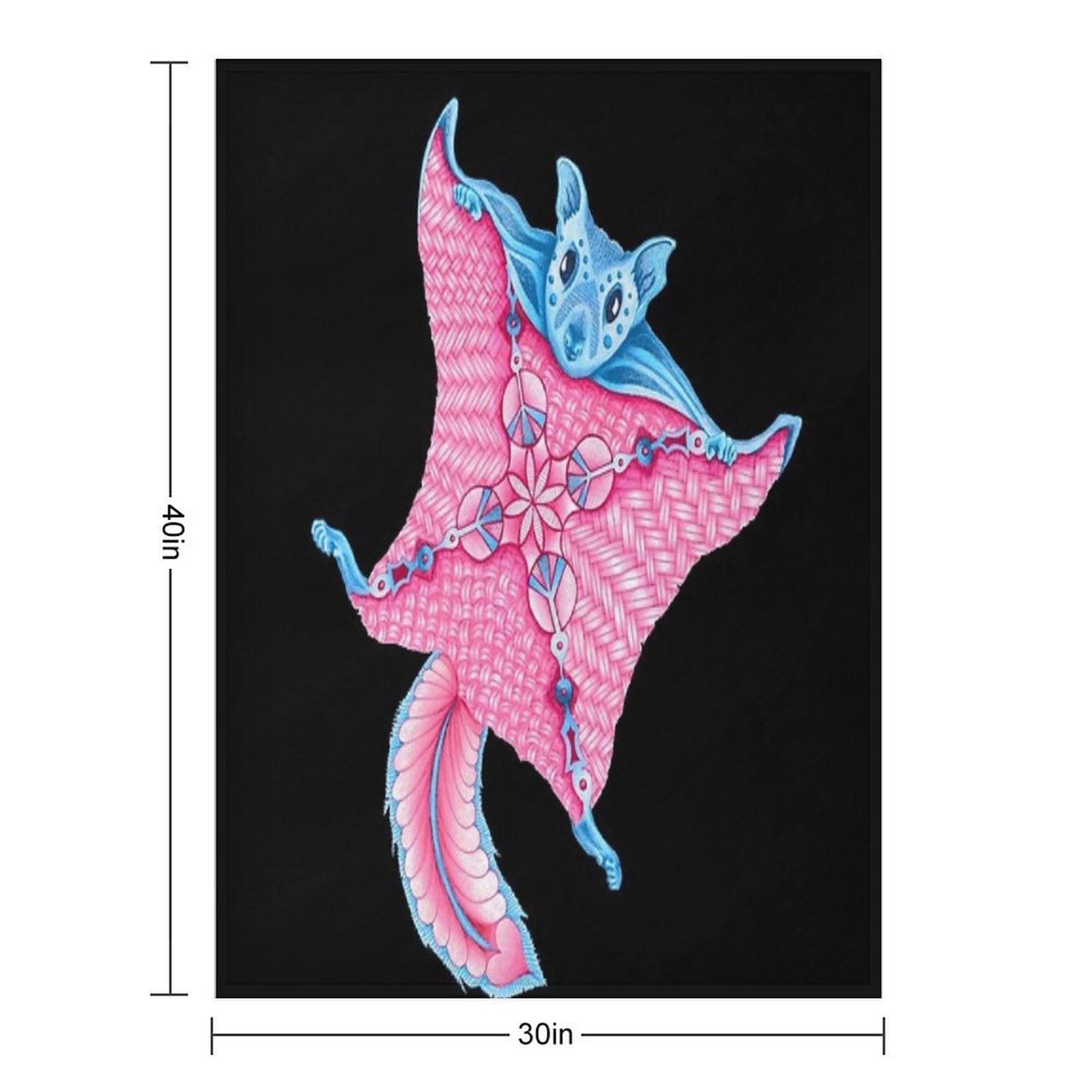 Flying Squirrel Totem Gift-ready Throw Blanket