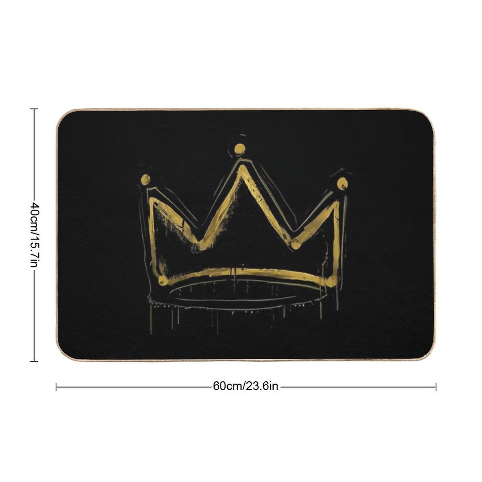 Gold Crown Graffiti  Urban Street Art Spray Paint Design  Eco-Friendly Bath Mat
