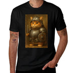 Cat Knight Funny Meme  Heathered Texture T-Shirt