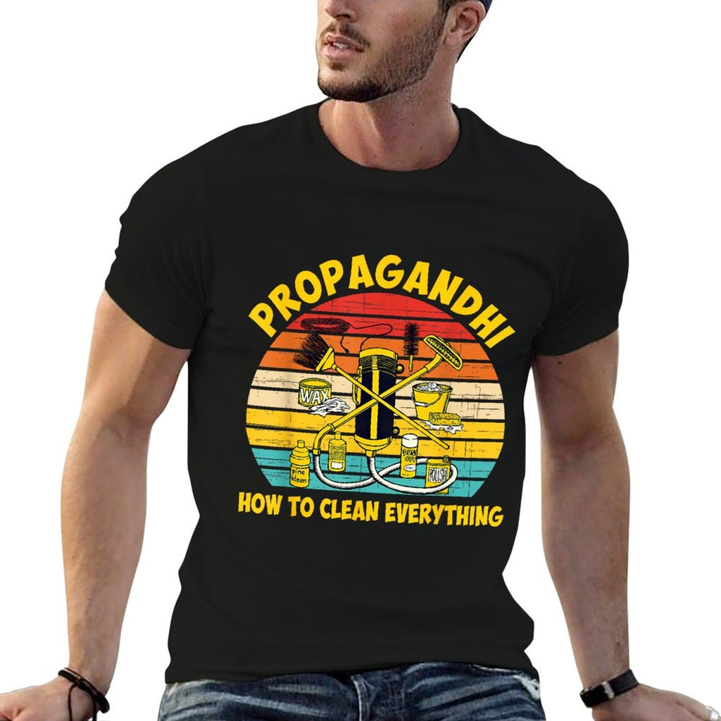 Propagandhi Design Co. How To Clean Everything - Unisex-Adults, Black, Small  Wrinkle-resistant T-Shirt