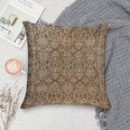 Antique Persian Kirman Rug Print Soft Durable Construction Throw Pillow