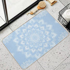 Bohemian Baby Blue Mandala  Easy Maintenance Bath Mat