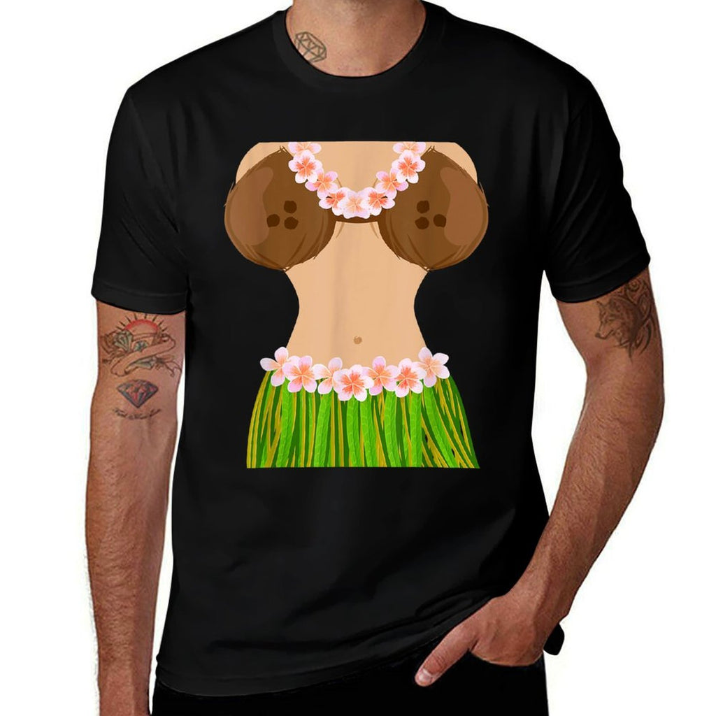 Hawaiian Coconut Shell Bra Funny Halloween Party  Affordable Price T-Shirt