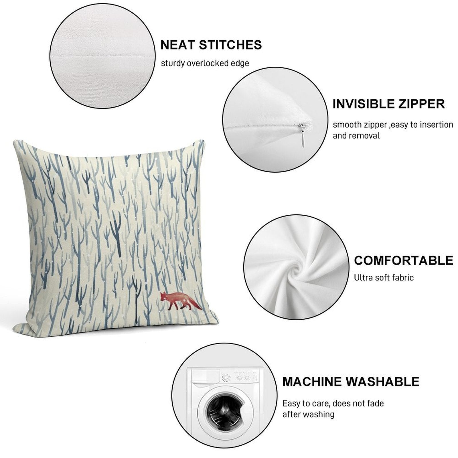 Winter Wood Soft High-Density Material Throw Pillow