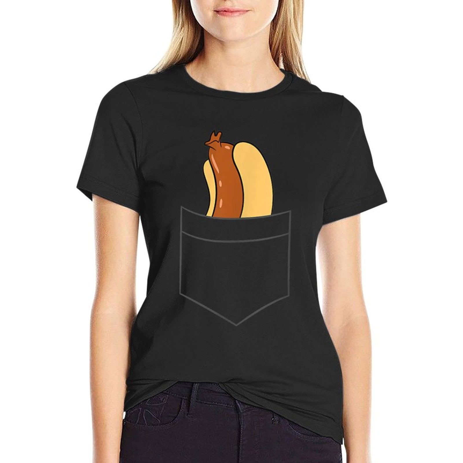 Hotdog In The Pocket Sausage Hot Dog Bun Pocket Hotdog  Fade-proof Color T-Shirt