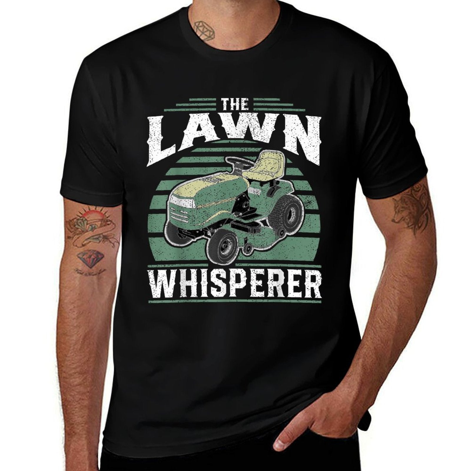 The Lawn Whisperer Funny Riding Mower Retro Mowing Dad Gift  Classic T-Shirt