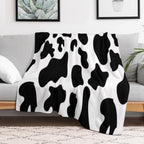 Cow Print Designer Face Mask Reusable & Washable, Designer Inspired, Black, White,Festival Comfort Throw Blanket