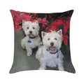White Westie Christmas Soft Decorative Cover Throw Pillow