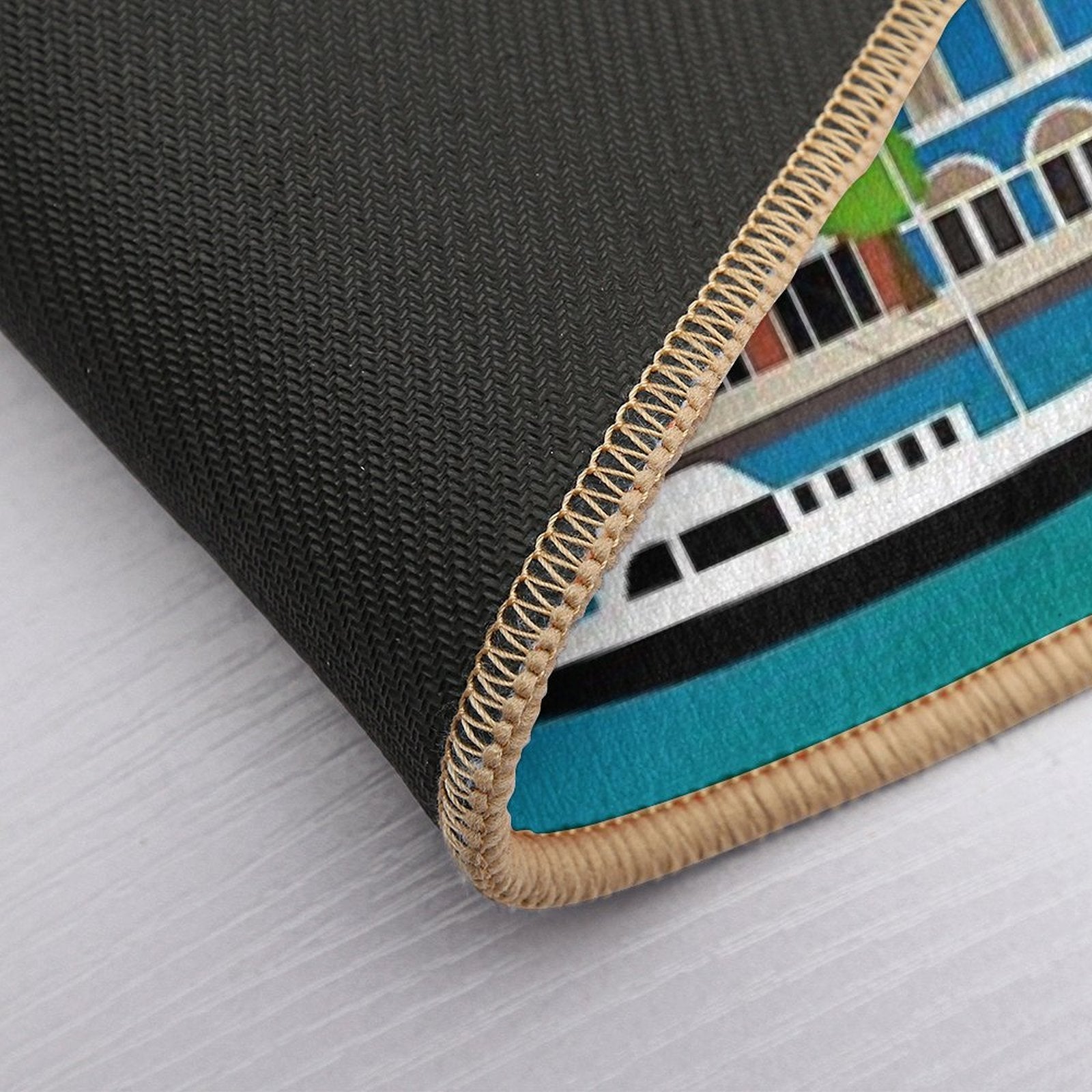 Curacao - Skyline Illustration by Loose Petals  Anti-Trip Bath Mat