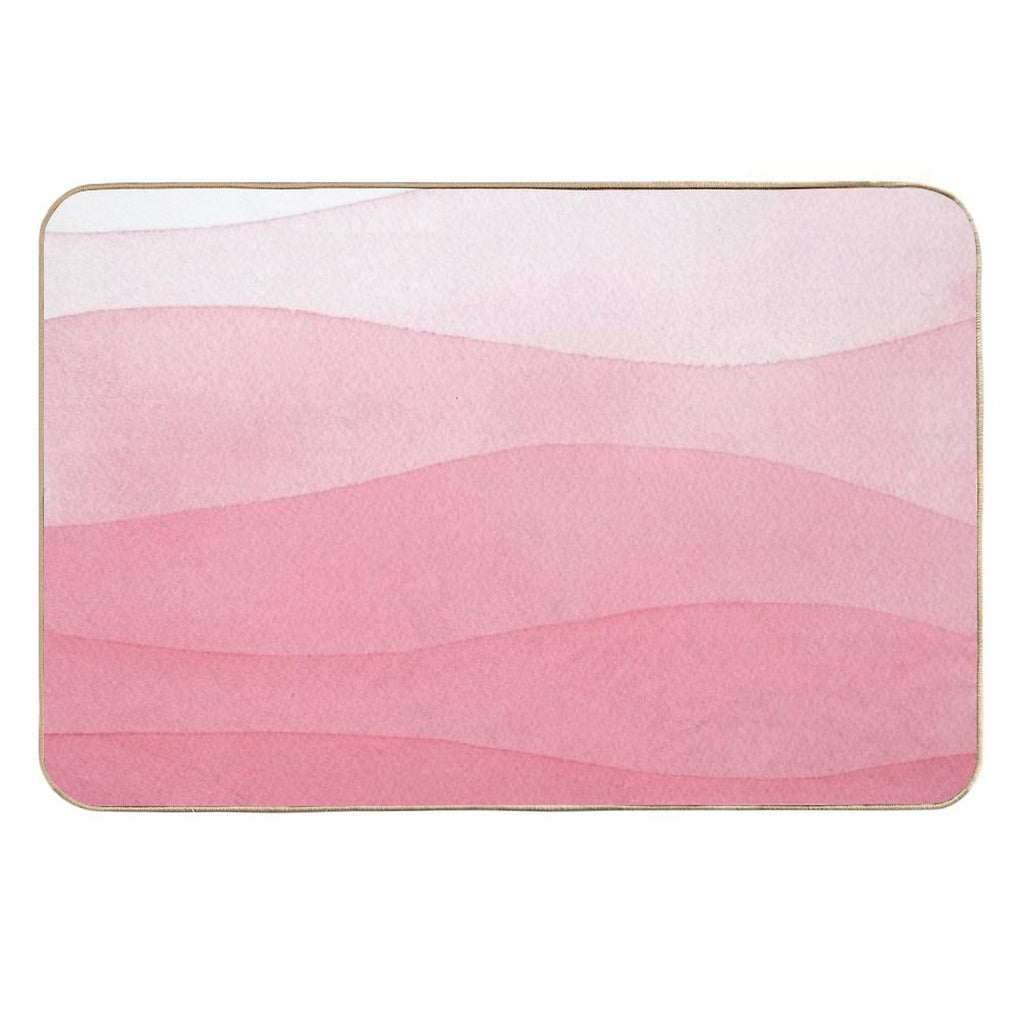 Pink Watercolor Waves  Eco-Friendly Bath Mat