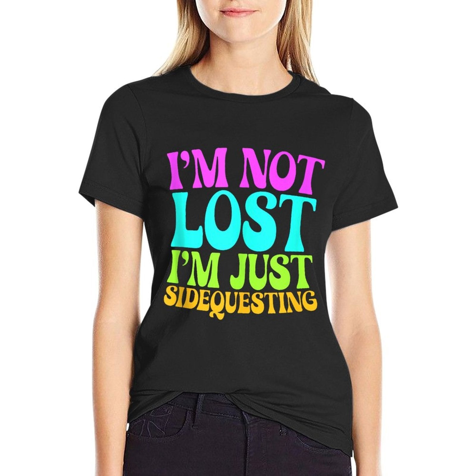 I’m Not Lost, I’m Just Sidequesting – Funny Rave EDM Groovy  Eco-friendly Material T-Shirt