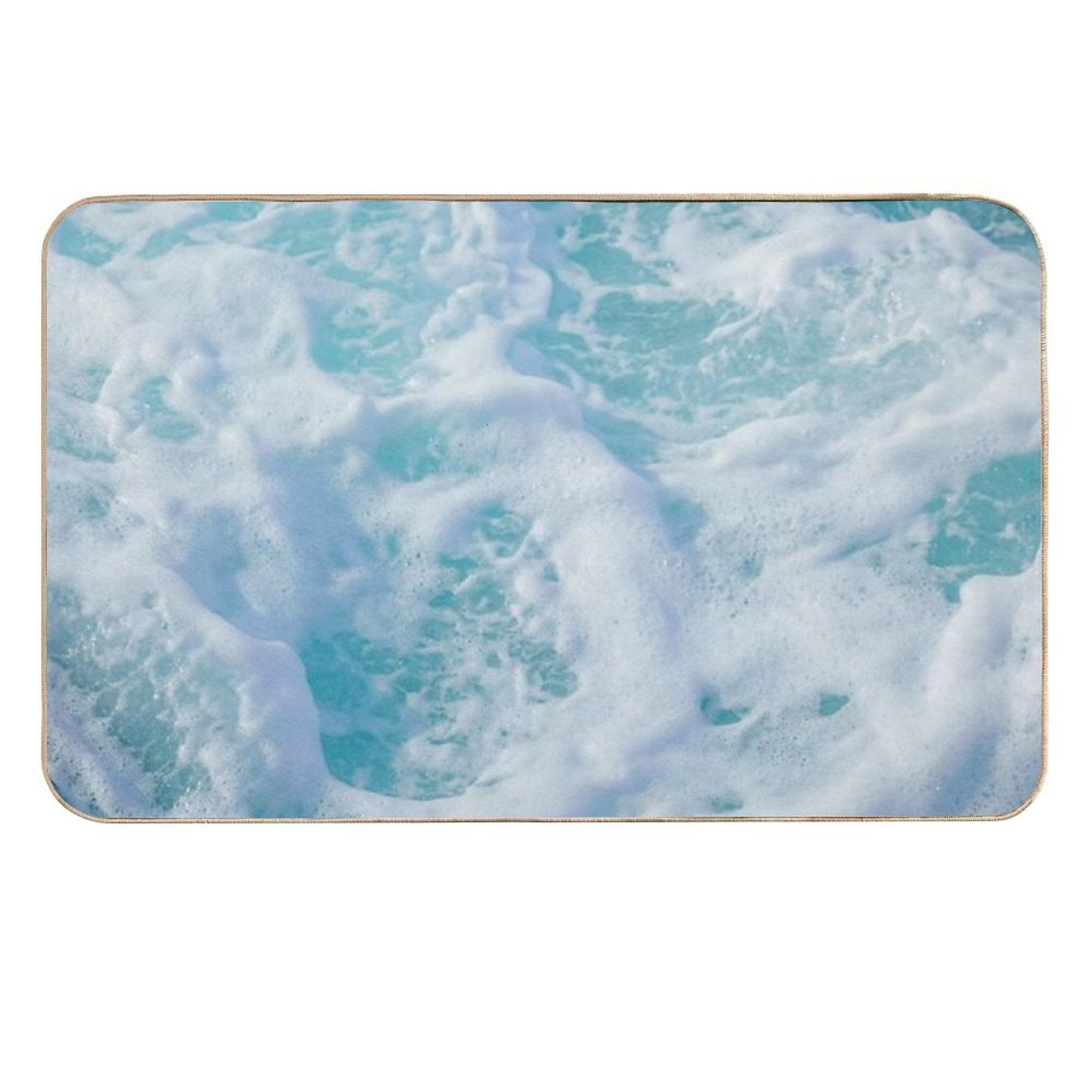 Blue Ocean Waves  Fade-Resistant Bath Mat