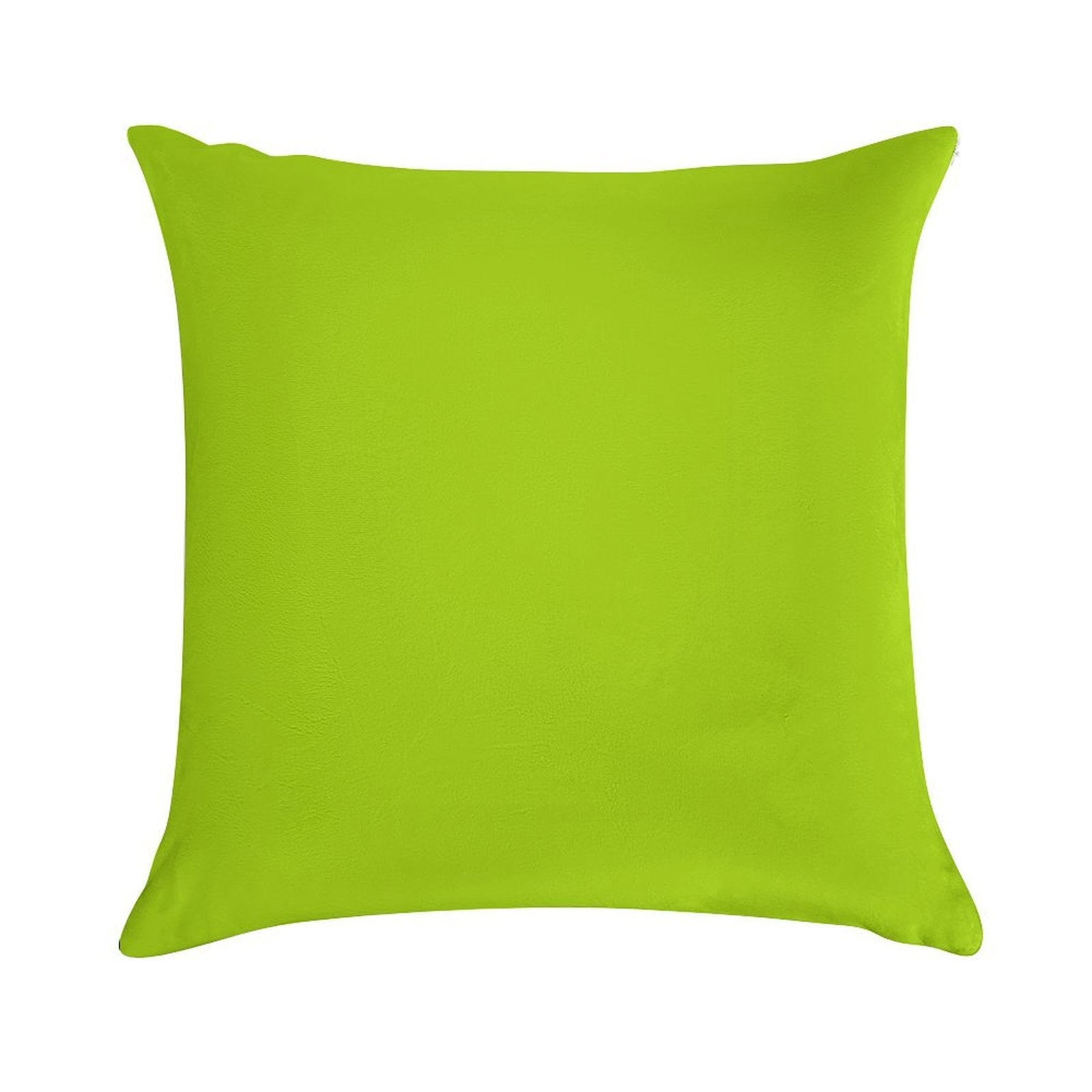 EXCLUSIVE TO OZCUSHIONS - VERY VIVID LIME GREEN -SOLID PLAIN GREEN COLOR Soft Fade-Resistant Throw Pillow