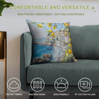 A Summer on The Italian Coast Soft Shrink-Resistant Throw Pillow